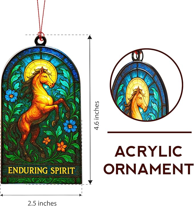 Horse Ornament - Horse Gifts for Women - Equestrian Gift for Women - Horses Decor - Gift for Horses Lovers Girls - Christmas Ornament - White Elephant Gifts - Xmas Tree Funny Decoration