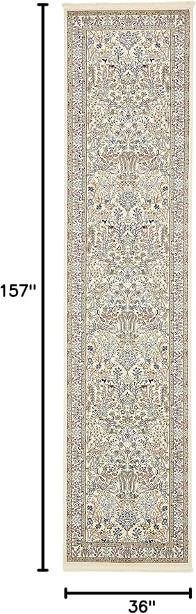 Unique Loom Narenj Collection Area Rug - Bristol (3' x 13' 1" Runner, Ivory/ Beige)