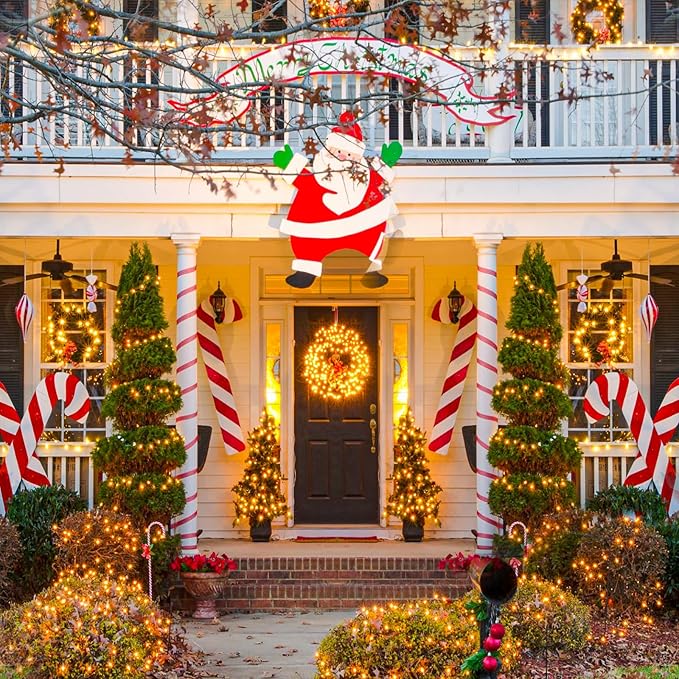2 Pack Christmas Lights Outdoor, Total 200FT 600LED Christmas Tree Lights with 8 Modes Waterproof, Warm White String Twinkle Lights Green Wire for Indoor Patio Garden Xmas Holiday Decorations