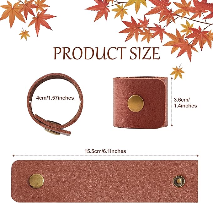 APTWOW 40PCS Leather Napkin Rings, Fall Thanksgiving Napkin Rings Bulk, Brown Vintage Farmhouse Napkin Holder for Wedding Party Birthday Banquet Table Decoration and Daily Use
