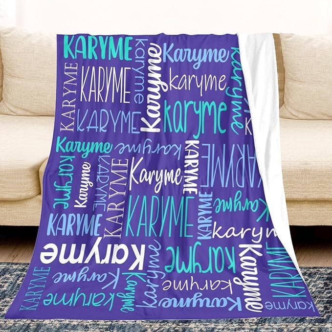 Personalized Name Blanket for Kids and Adult Customized Blanket for Boys Girls Baby Personalized Blanket and Throws Super Soft