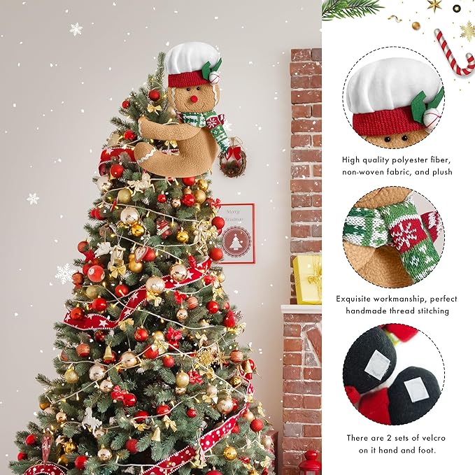 Christmas Tree Topper Santa Claus, Unique Funny Design Xmas Decorations, Christmas Tree Wine Bottle Home Curtain Ornaments Party Decor