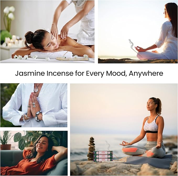Satya Nagchampa Jasmine Incense Sticks, Satya Bng (Bangalore) Insenses 15gmx3 Pack (45 GMS) with Raajsee Incense Holder Bundle, Satya Nagchampa Natural Incense