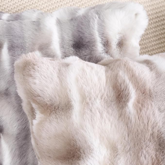 MADIZZ Pack of 2 Thick Polyester Pillow Covers 26x26 Inch White Taupe Soft Neutral Decorative Throw Pillows Accent Boho Cushion Covers for Couch Sofa Bedroom Pillow Shell