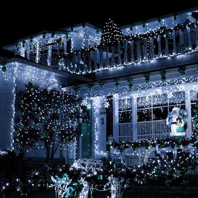 TW SHINE Christmas String Lights, 1000 LED 328FT Christmas Lights Plug in with 8 Modes, Remote Waterproof Lights Outdoor Indoor Decorations for Xmas Party Yard Decor, White