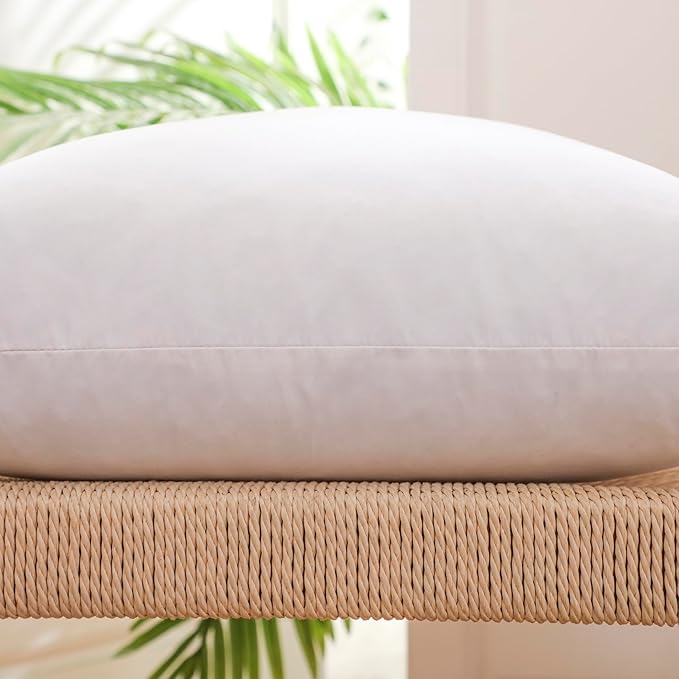 20x20 Inch Gold Goose Down and Feather Throw Pillow Inserts-2 Packs,White,Super Soft Cover,Double Layer Dwon Proof Design,High Filling Weight.