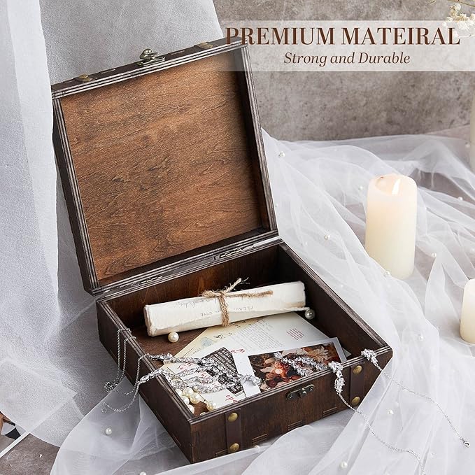 AW BRIDAL Personalized wooden keepsake box Wedding Memory Box Wood Storage Box Wedding Shower Gifts for Couples Bride Gifts//DK2201CPP63//