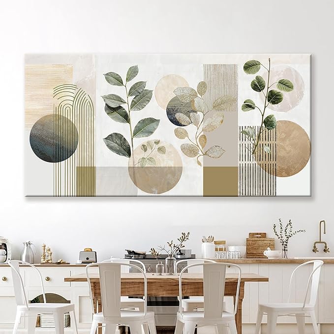 Large Boho Green Wall Art For Living Room Prints 39x78 In Green Botanical Boho Wall Art Modern Sage Bohemian Canvas Art Wall Decor Natural Abstract Geometry Lines Prints Picture Ready To Hang