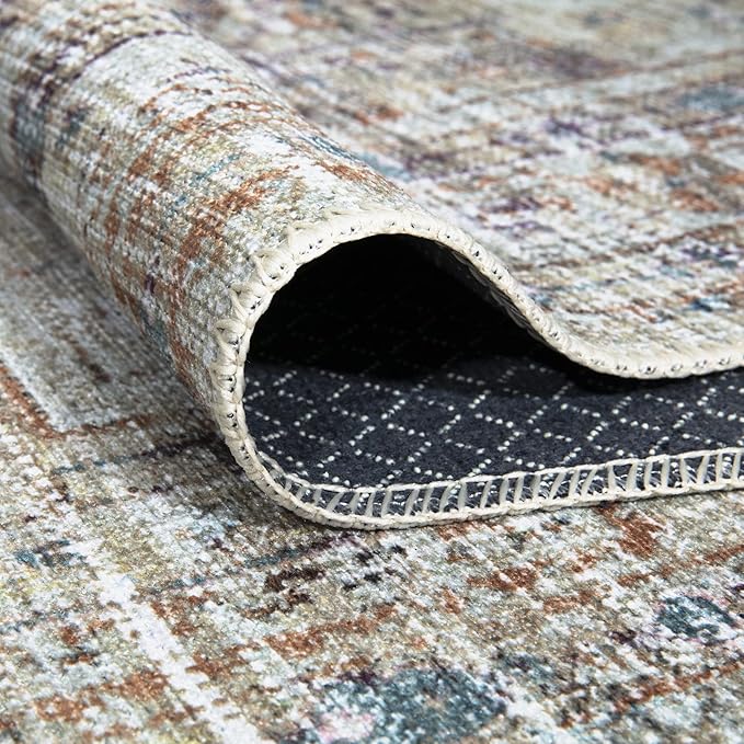 Bloom Rugs Washable Non-Slip 3' x 5' Rug - Peach/Beige Traditional Area Rug for Living Room, Bedroom, Dining Room, and Kitchen - Exact Size: 3' x 5'