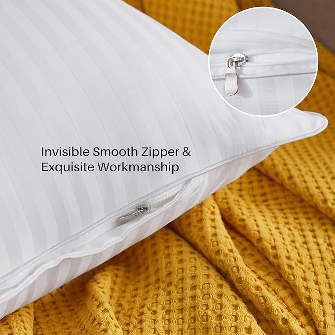 Oubonun 22 x 22 Throw Pillow Inserts, Firm and Fluffy Decorative Square Pillows for Couch Bed Sofa with Soft Cotton Cover White Cushion with Down Alternative Pack of 4