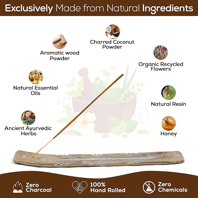 Satya Nagchampa Oodh Incense Sticks, Satya Bng (Bangalore) Insenses 15gmx3 Pack (45 GMS) with Raajsee Incense Holder Bundle, Satya Nagchampa Natural Incense
