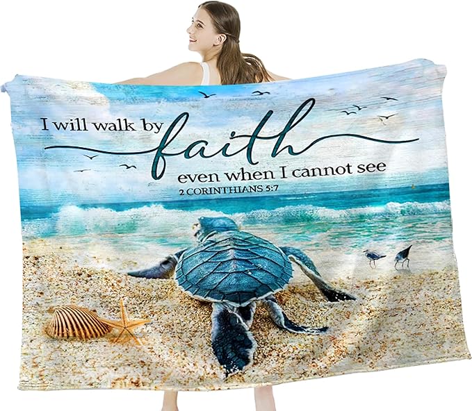 Tijuboni Sea Turtle Ocean Throw Blanket Beach Nautical Gifts for Women Men Girls Boys Kids Adults Soft Flannel Fleece Blanket for Couch Sofa Bed Home Decor 40"x50"