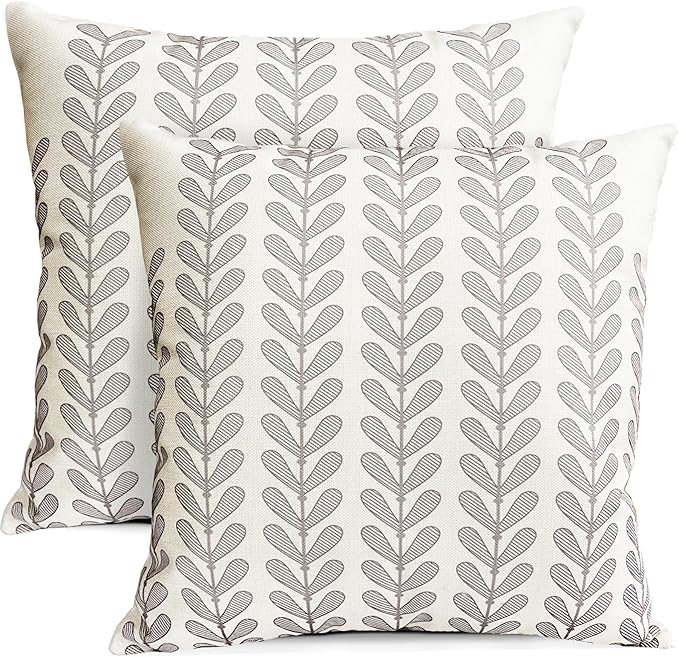 Decorative Throw Pillow Covers Set of 2 Light Gray Pillow Covers 16x16 Inch Throw Pillow Cover Linen Pillowcase Modern Boho Farmhouse Outdoor Pillow Covers for Couch Sofa Bed Living Room