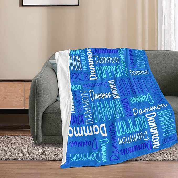 Personalized Name Blanket for Kids and Adult Customized Blanket for Boys Girls Baby Personalized Blanket and Throws Super Soft