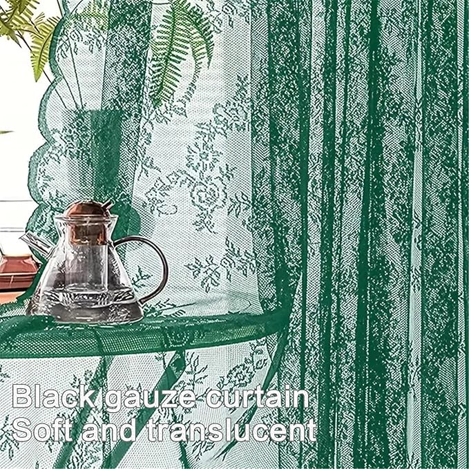 Soft Polyester Lace Curtain Breathable Sheer Window Covering Drape for Privacy and Light in Any Room Drape