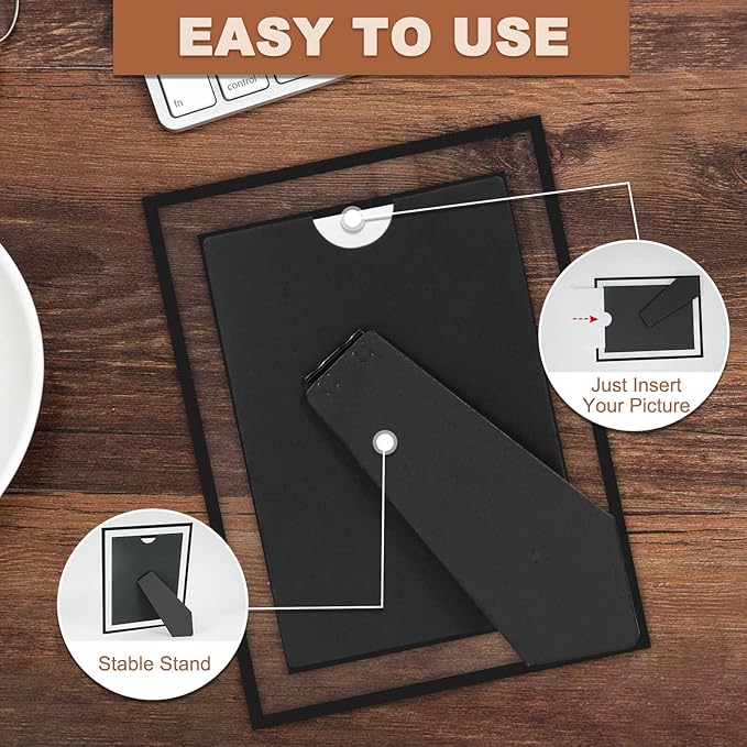 IZIDDO 8x10 Picture Frames Set of 2, Black Glass Photo Frame, Only for Tabletop Display, Gift Picture Frame, Horizontally or Vertically (8x10, Black)