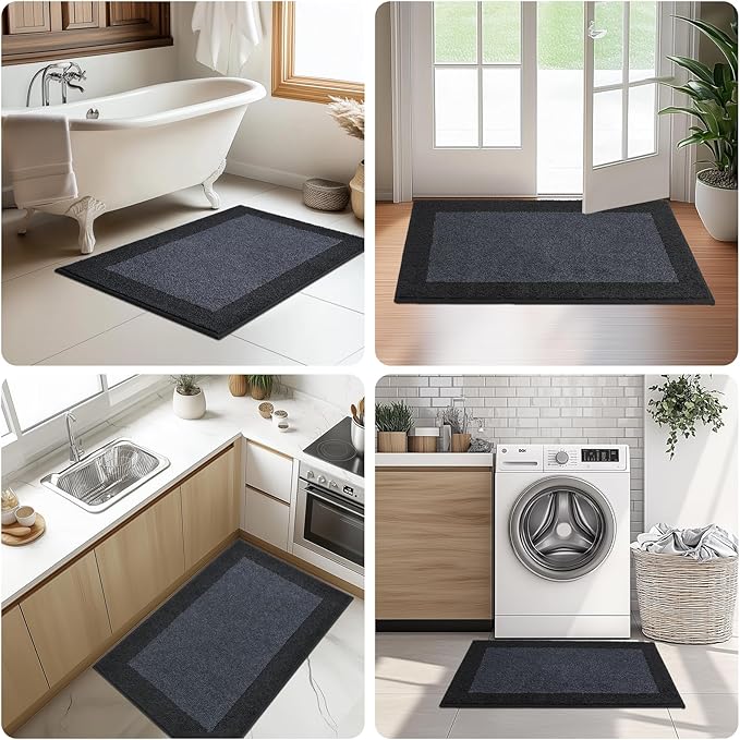 Washable Area Rug 48" x 72", Non Slip Kitchen Rug for Floor, Absorbent Entrance Runner Rug for Bedroom, Living Room, (Roll Packing)
