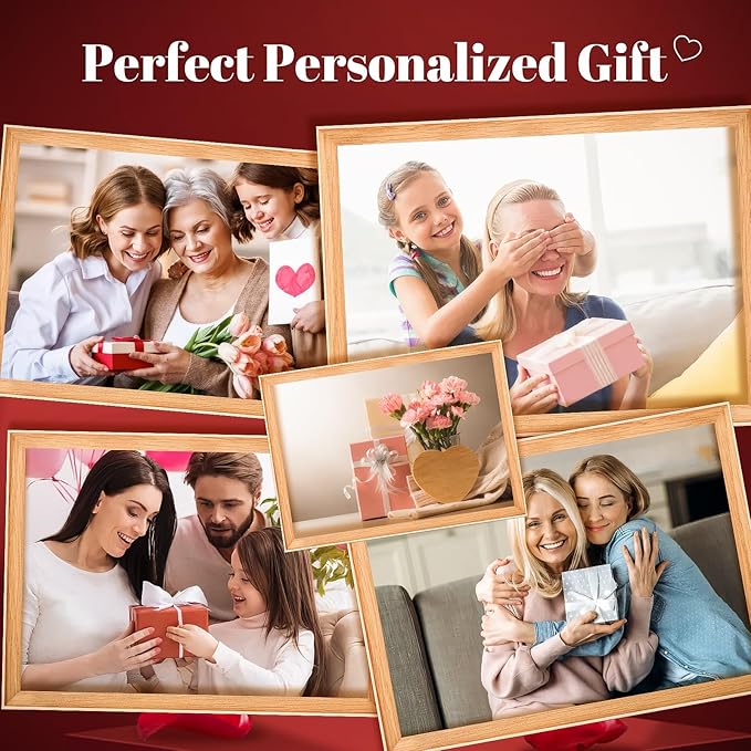 Custom Picture Frames, Customized Photo Frame with Night Light, Personalized Picture Frame, Personalized Anniversary Christmas Birthday Gifts for Women Men Girlfriend Boyfriend Couples Him Her