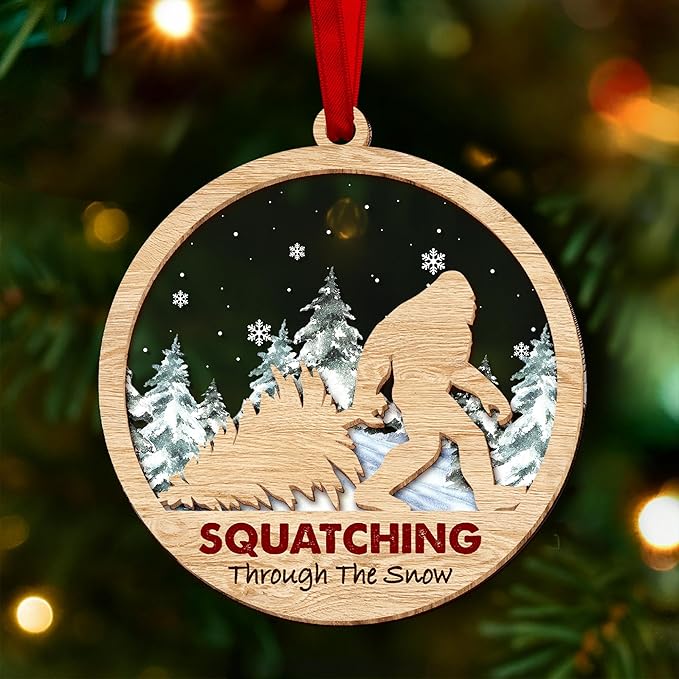 Bigfoot Ornament - Bigfoot Ornaments for Christmas Tree - A Quirky Sasquatch Christmas Tree Topper, Unique Gift for Bigfoot Lovers, Perfect Ornaments for Holiday Decor, Sasquatch and Big Foot Gifts