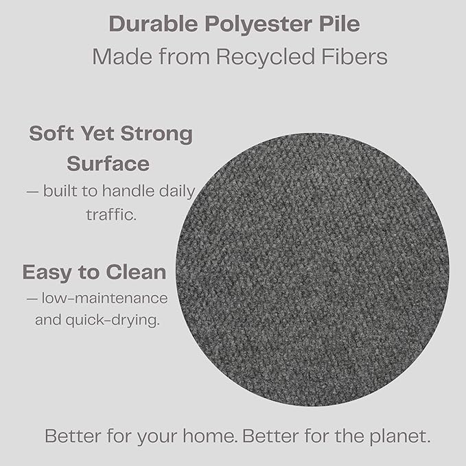 iCustomRug Hallway Runner Rug – 4x10ft Charcoal, Indoor/Outdoor, Non-Slip Rubber Backing, Low-Profile All-Weather Carpet, Non-Shedding & Easy Care, Entryway Mat Ideal for High Traffic Areas