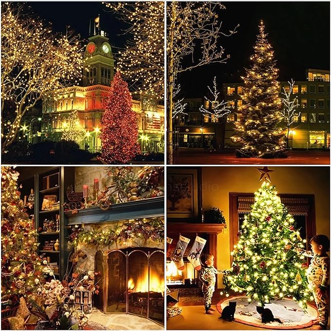 150-Count Warm White LED Mini Christmas String Lights, 50 Ft White Wire, UL Certified Connectable, Xmas Lights Outdoor or Indoor