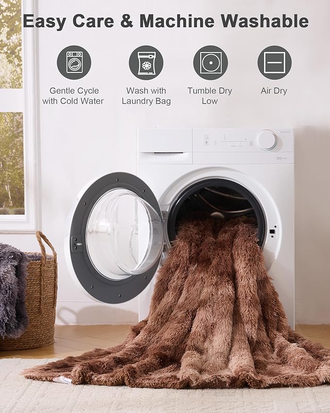 Super Soft Fluffy Fuzzy Faux Fur Sherpa Fleece Blanket Twin Size, Plush Thick Warm Blanket for Bed Couch, College Dorm Essentials Gifts for Girls Boys, Room Decor for Winter, 60" x 80"