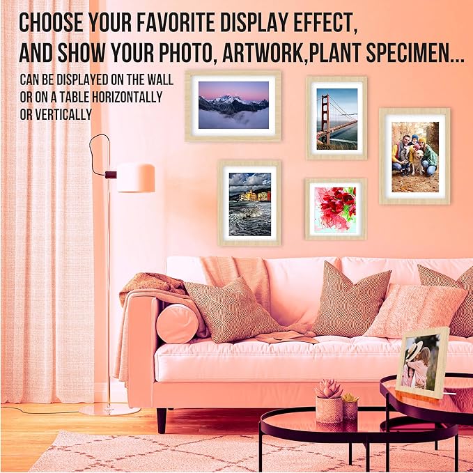 Glass Floating Frames 3 Pcs - Two Sided Square Frames with UV Protection