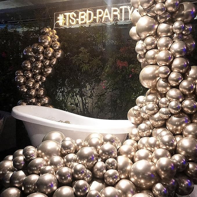PartyWoo Metallic Gold Balloons 85pcs Different Sizes of 18 12 10 5 Inch Chrome Gold Balloon Arch Kit Garland for Birthday Graduation Baby Shower Wedding Bachelorette Party Decorations Gold-G127