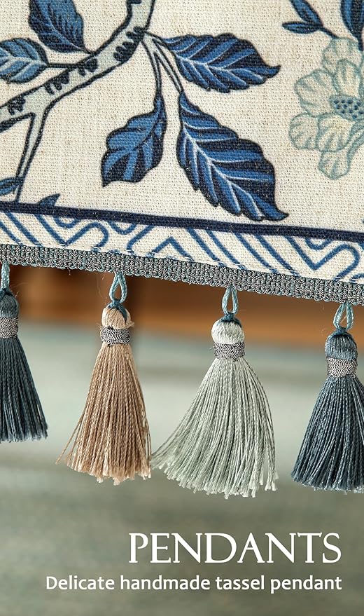 bilingaier Decorative Linen Table Runner 102 Inches Long,Chinoiserie Blue Floral Cloth Runner for Coffee Table Decor Tabletop Table Runners for Kitchen,Dining,Party,Home,Christmas,12"*102"