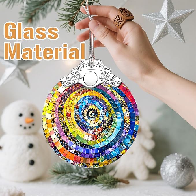 Christmas Ornaments, Christmas Decorations for Tree, Keepsake Ornaments, Holiday Ornament, Holiday & Xmas Gifts, Gifts for Art Lovers & Color Lovers - Rainbow Spiral-Theme