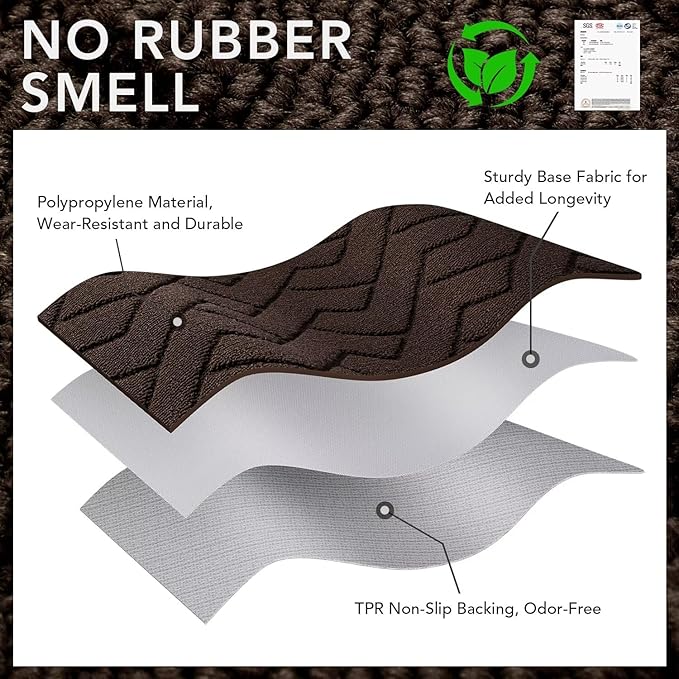 hicorfe Front Door Mat Outside Entrance,32"x40" Absorbent Muddy Dirt Resist Welcome Door Mats Outdoor Indoor,Stain and Fade Resistant,Non Slip Backing Entry Mat Doormat for Entryway(Coffee)