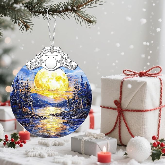 Full Moon Christmas Ornaments, Christmas Decorations, Hanging Ornaments for Tree, Holiday Decor, Holiday & Xmas Gifts, Gifts for Friends, Coworkers, Neighbors