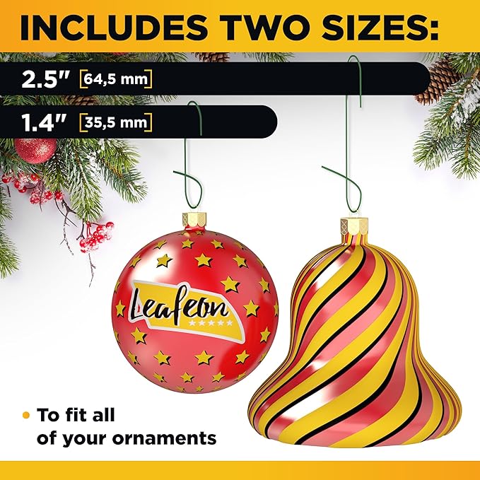 Leafeon 150 Pack Ornament Hooks for Christmas - Essential Christmas Ornament Hangers - Perfect Xmas Ornament Hangers for Tree Decoration (Green)