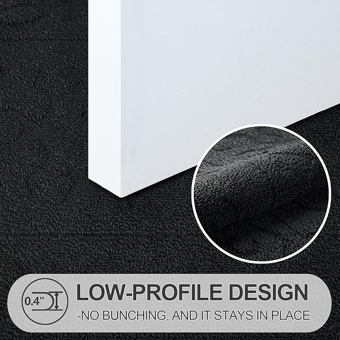 FONEYI Indoor Door Mat 36" x 60", Dirt Trapper Door Mats Non-Slip Entryway Rugs Washable, Absorbent Resist Dirt Welcome Mat, Low Profile Inside Floor Mats for Front Back Door and Entryway, Black