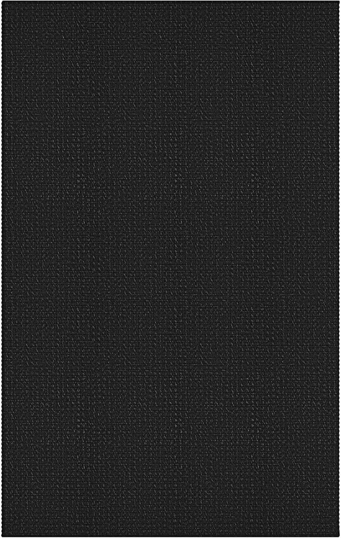 EARTHALL Woven Area Rug 2x3 Ft Washable Rugs for Entryway Braided Non Slip Throw Rugs Door Mat Indoor Outdoor Entrance Small Cotton Woven Carpet for Kitchen Foyer Front Door, Black/Grey