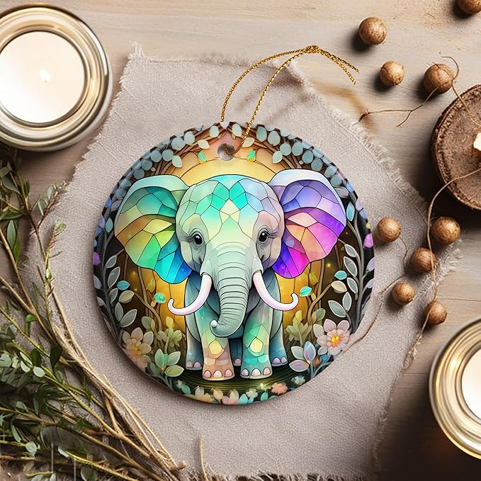 Touber Christmas Ornament, Elephant Christmas Ornaments for Tree, Christmas Tree Decor, Holiday Ornament