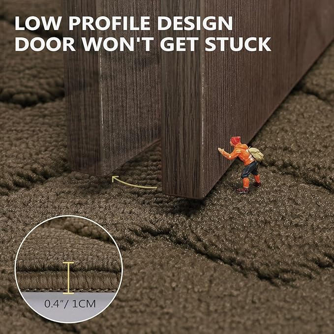 hicorfe Front Door Mat Outside Entrance,20"x31.5" Absorbent Muddy Dirt Resist Welcome Door Mats Outdoor Indoor,Stain and Fade Resistant,Non Slip Backing Entry Mat Doormat for Entryway(Latte)