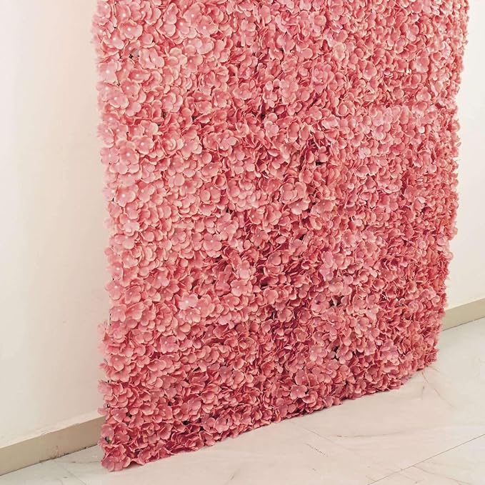Efavormart 4 PCS Pink & Dusty Rose Silk Hydrangea Flower Mat Wall Wedding Event Decor for DIY Centerpiece Arrangement Party Decorations