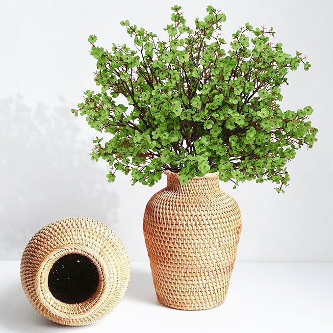 Yastouay 5 Pcs Silk Green Fake Flowers Babys Breath Flowers Artificial Bulk, Spring Fowers Artificial for Decoration for DIY Home Centerpiece Table Decor