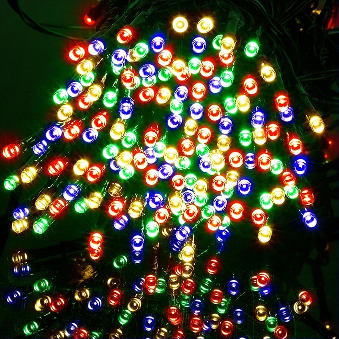 LJLNION 1000LED Christmas Lights, Extra Long 328FT Xmas Green Wire Fairy String Lights Plug in Outdoor, Remote Control & 8 Lighting Modes, Waterproof for Wedding Party Bedroom Decorations, Multicolor