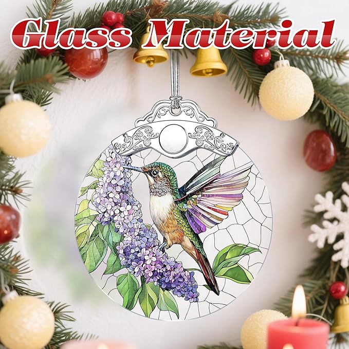 Stained Glass Ornament, Hummingbird Christmas Decorations, Christmas Ornaments for Tree, Holiday Ornament, Hummingbird Gifts, Holiday Party Gifts, Gift Ideas & Xmas Gift
