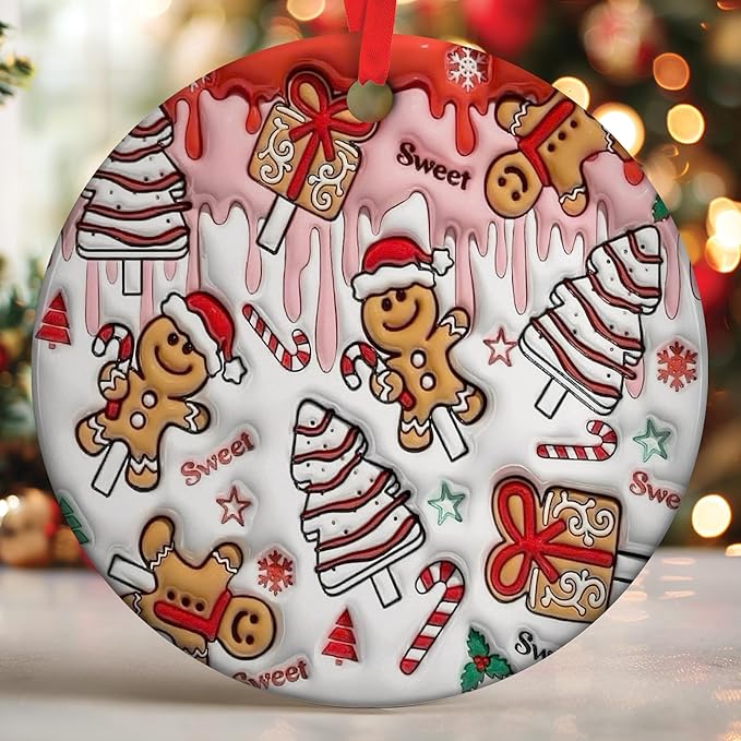 Gingerbread Ornaments for Christmas Tree - Delightful Gingerbread for Christmas Decorations, Ornaments for Holiday Season, Holiday Decor with Gingerbread Ornament
