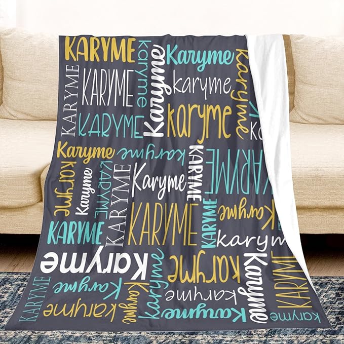 Personalized Name Blanket for Kids and Adult Customized Blanket for Boys Girls Baby Personalized Blanket and Throws Super Soft