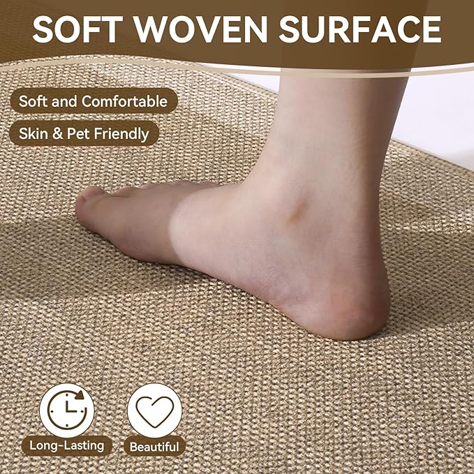 Non Slip Kitchen Mat Washable, Absorbent Kitchen Mats for Floor, Soft Woven Standing Floor Mat Sink Mat, Rubber Backing Runner Rugs for Kitchen, Sink and Laundry, Easy to Clean, 17"×30", Brown