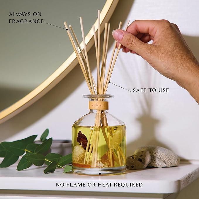 Benevolence LA Golden Luster Gift Box | Candle, Room Spray & Reed Diffuser | Orange, Cedarwood & Clove | Luxurious Home Fragrance | Ready for Gifting Set | Thanksgiving Gifts for Women