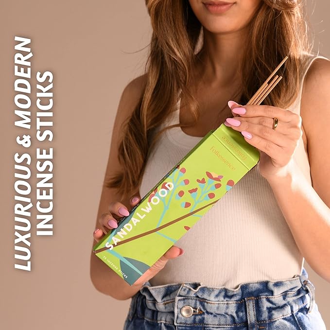 Folkulture Incense Sticks (75 Sticks) |8" Premium Sandalwood Incense Sticks for Calming,Aromatherapy, Stress Relief Gifts|No Charcoal,Organic,Non Toxic, 45 Mins, Long Burning Insence-Sticks