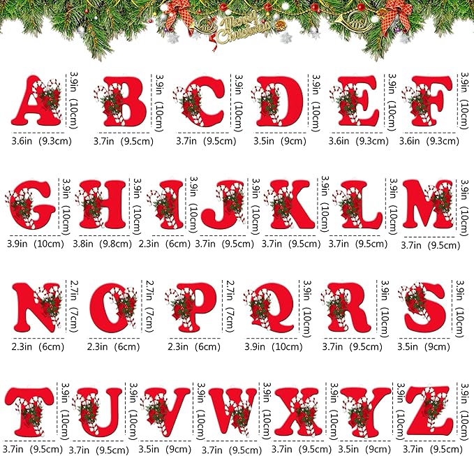 Personalized Christmas Tree Hanging Pendant - 26 Alphabet Letters for Xmas Tree DIY Craft Ornaments