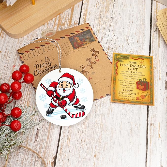 Hockey Ornaments for Christmas Tree, Hockey Ornament 2025, Santa’s Favorite Hockey Player Ornament, Funny Sports Christmas Decoration, Holiday Keepsake Gift for Hockey Lovers, Family, and Friends