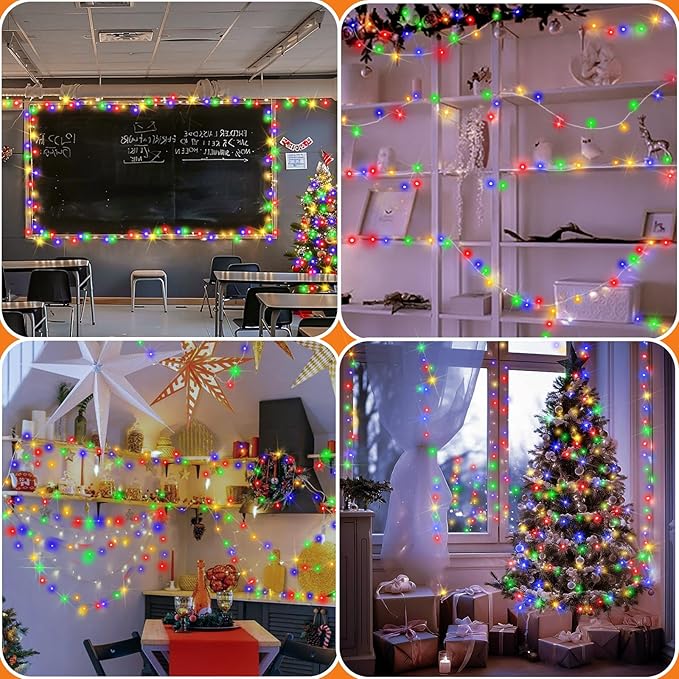 115 FT 350 LED Christmas Lights Fairy Lights 8 Modes & Timer Connectable Twinkle Plug in Outdoor Waterproof LED String Lights for Bedroom Xmas Tree Party Holiday Decorations(Multicolor)