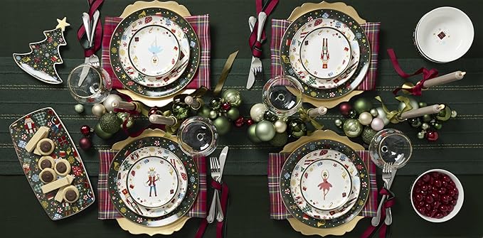 Lenox Candy Dish, Nutcracker Ballet Treat Dish, Food Tray, Made from Porcelain, Handwash Only, Winter Tree Design Treat Dish, Nutcracker Ballet, Christmas Decor, Christmas Serving Dishes (1 Piece)